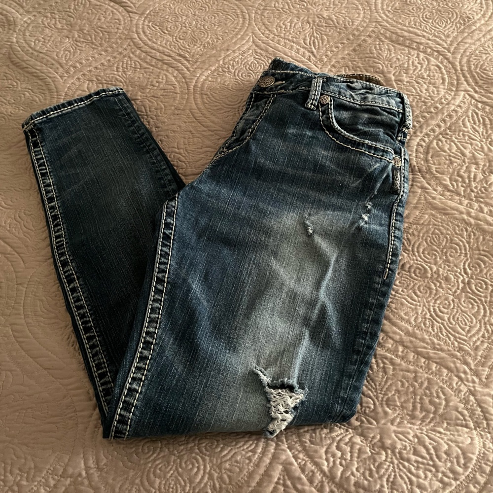 Silver Jeans Women's Dark Blue Boyfriend Jeans Size 31